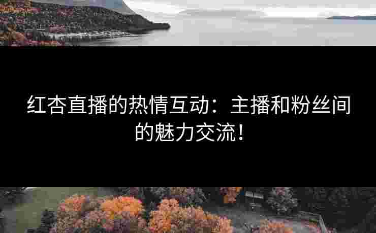 红杏直播的热情互动：主播和粉丝间的魅力交流！